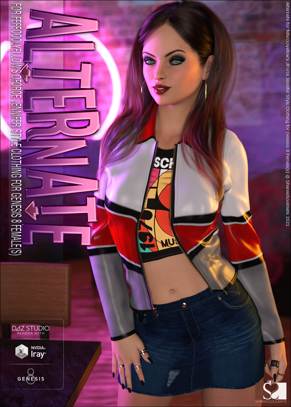Alternate dForce Jennifer Style Clothing for Genesis 8 Females by N/A