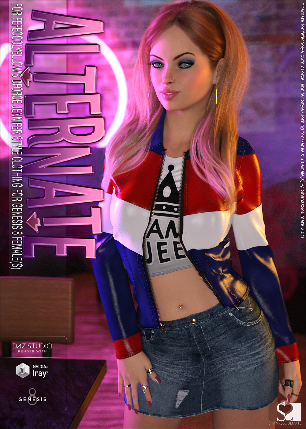 Alternate dForce Jennifer Style Clothing for Genesis 8 Females by N/A