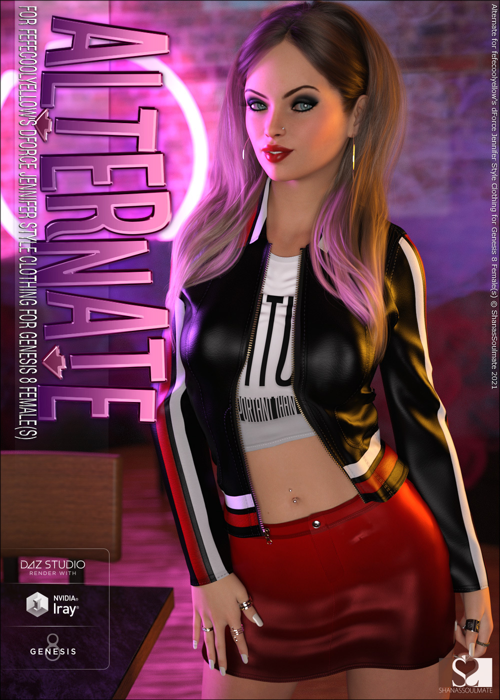 Alternate dForce Jennifer Style Clothing for Genesis 8 Females by N/A