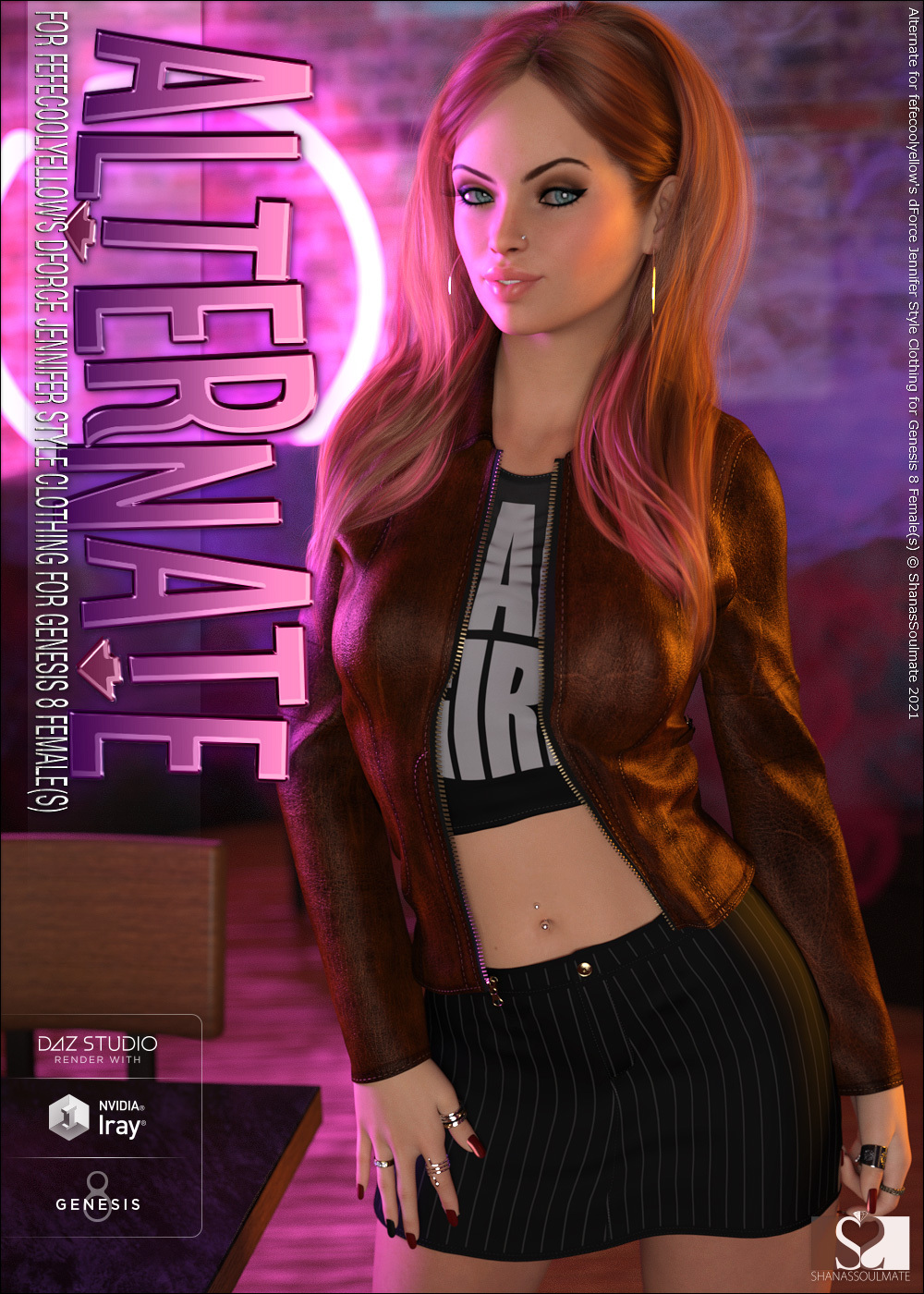 Alternate dForce Jennifer Style Clothing for Genesis 8 Females by N/A