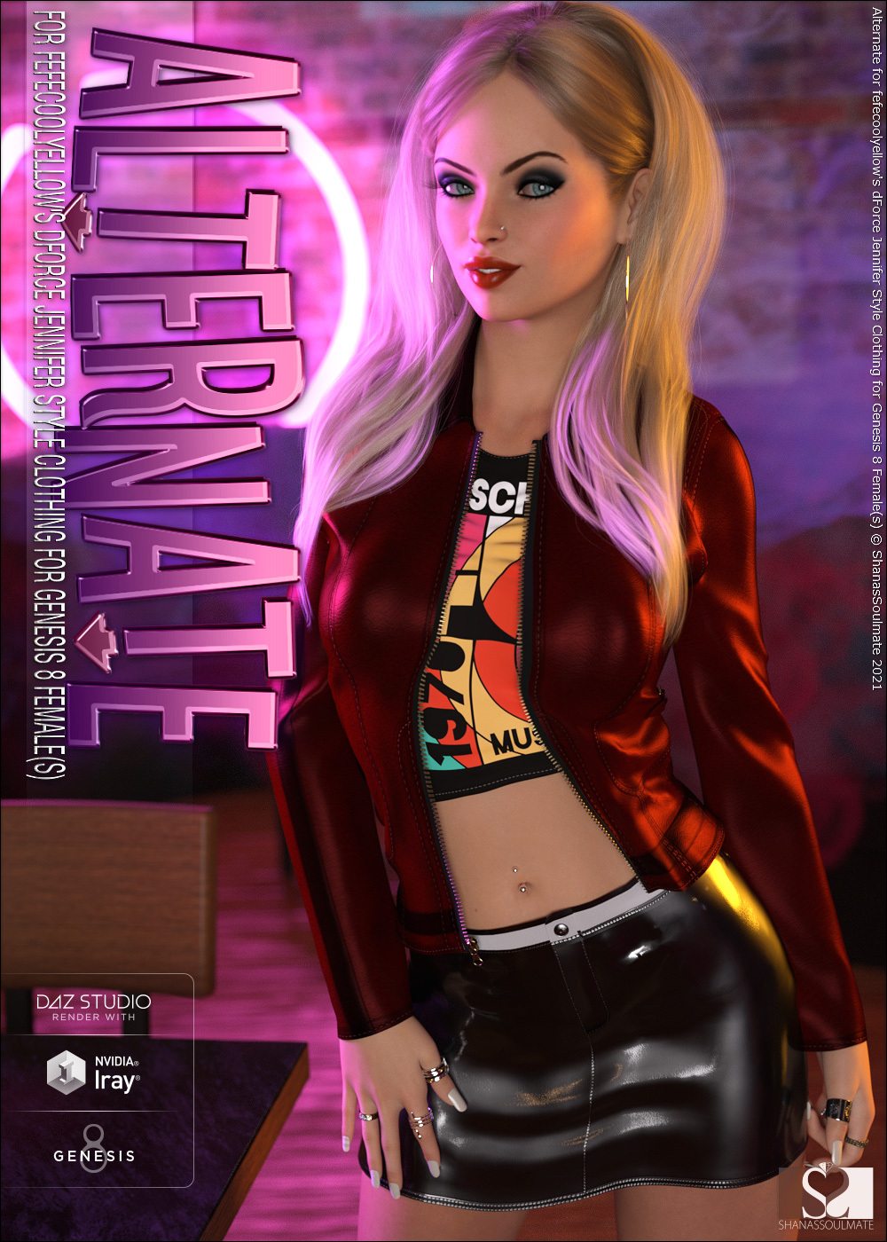Alternate dForce Jennifer Style Clothing for Genesis 8 Females by N/A