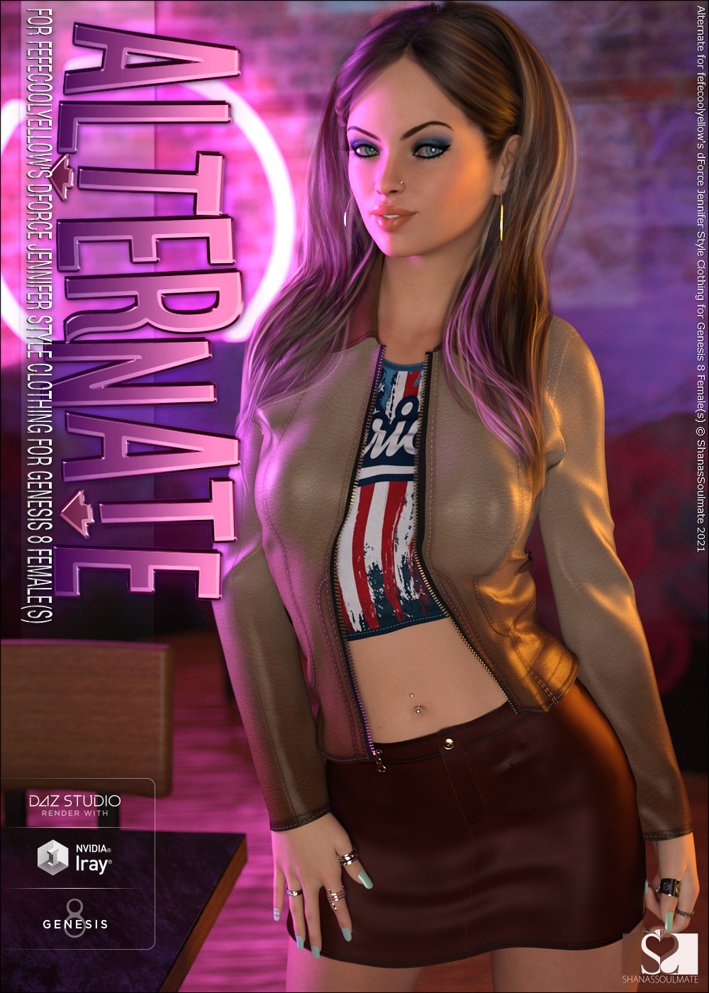 Alternate dForce Jennifer Style Clothing for Genesis 8 Females by N/A