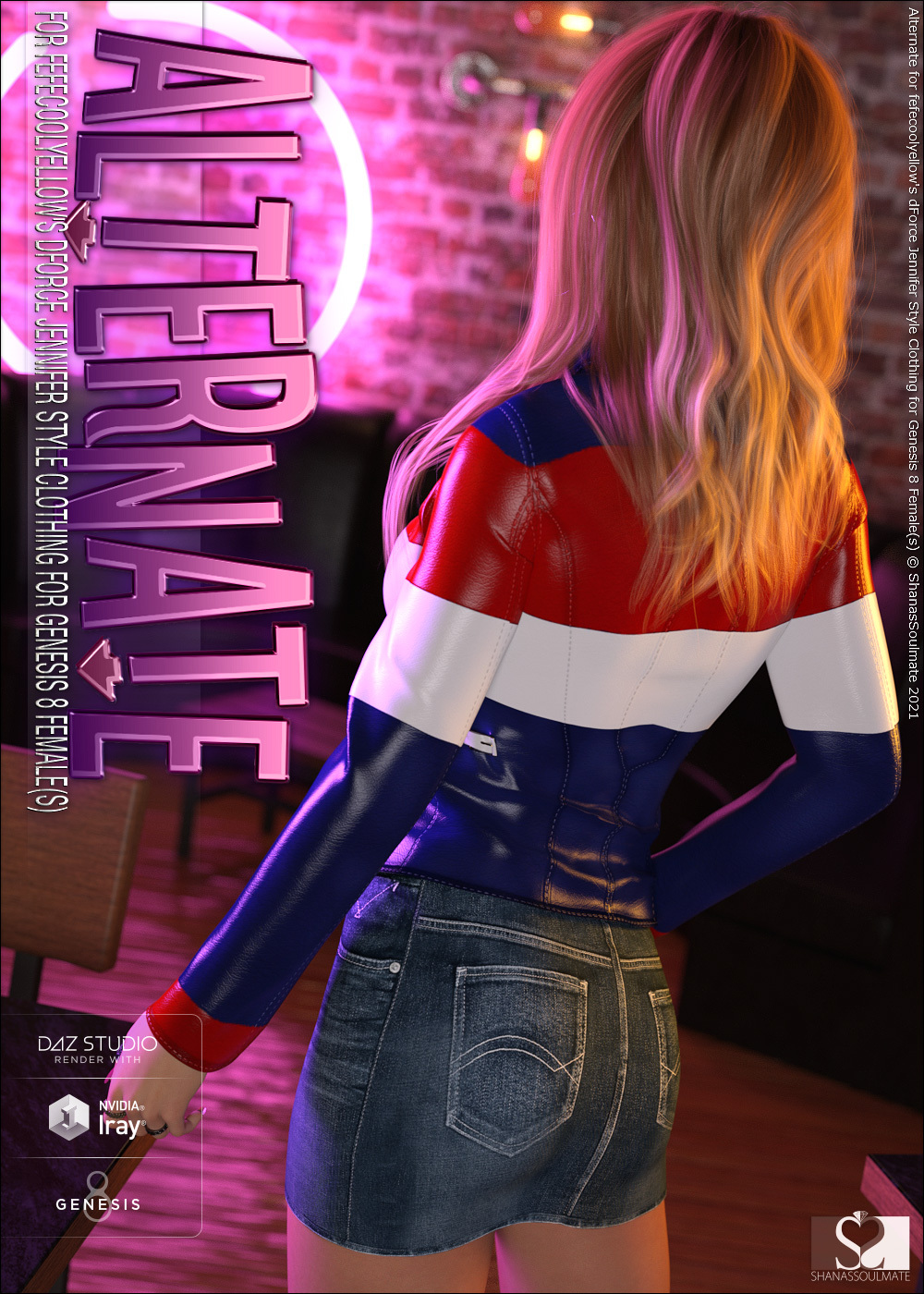 Alternate dForce Jennifer Style Clothing for Genesis 8 Females by N/A