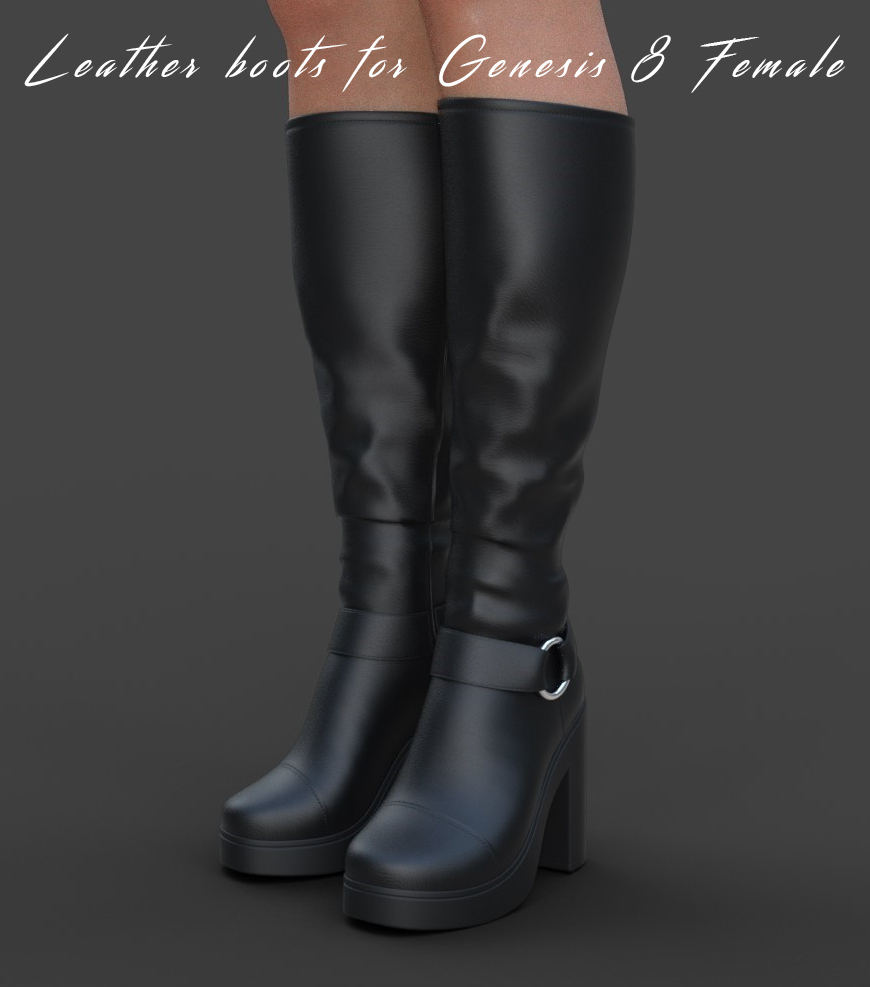 Leather boots for Genesis 8 Female by N/A