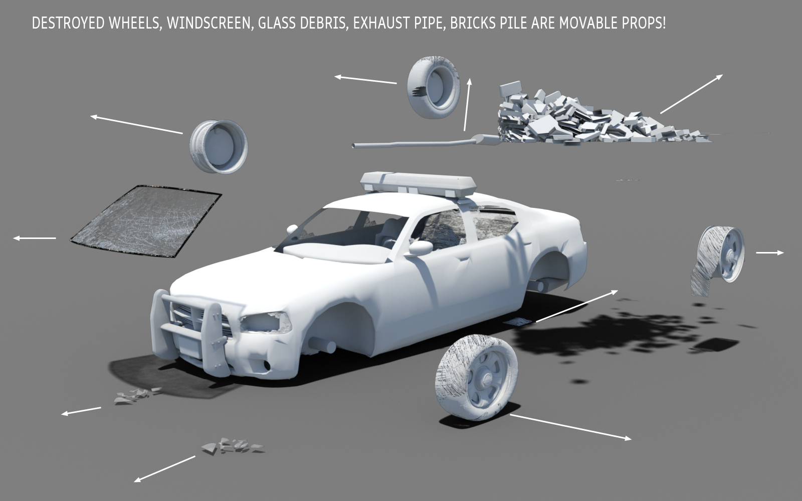 Destroyed Police Car DS by N/A