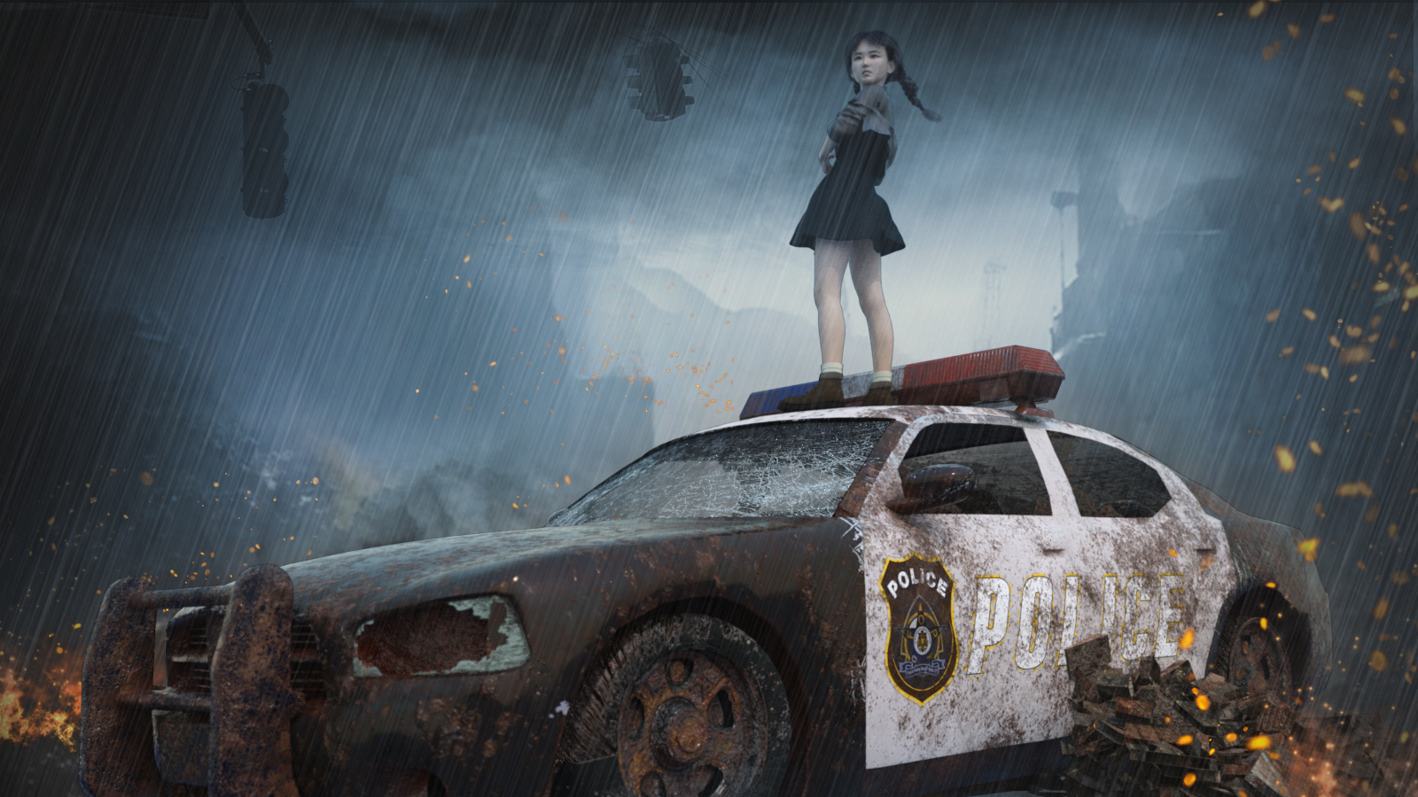Destroyed Police Car DS by N/A