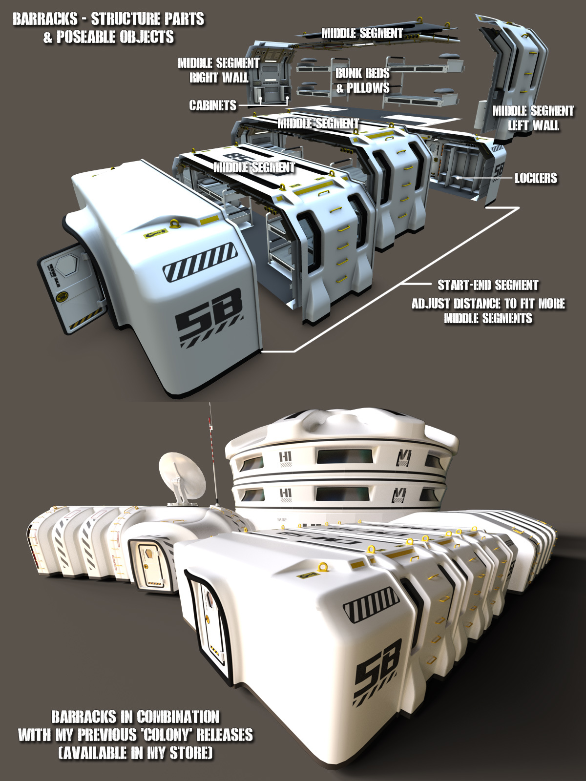 Colony Barracks for Poser and DS by N/A