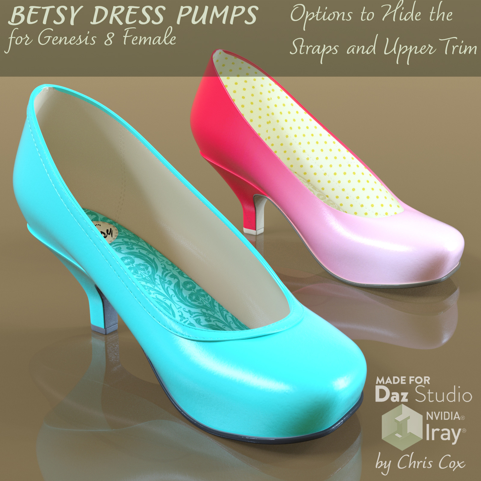Betsy Dress Pumps for Genesis 8 Female by N/A