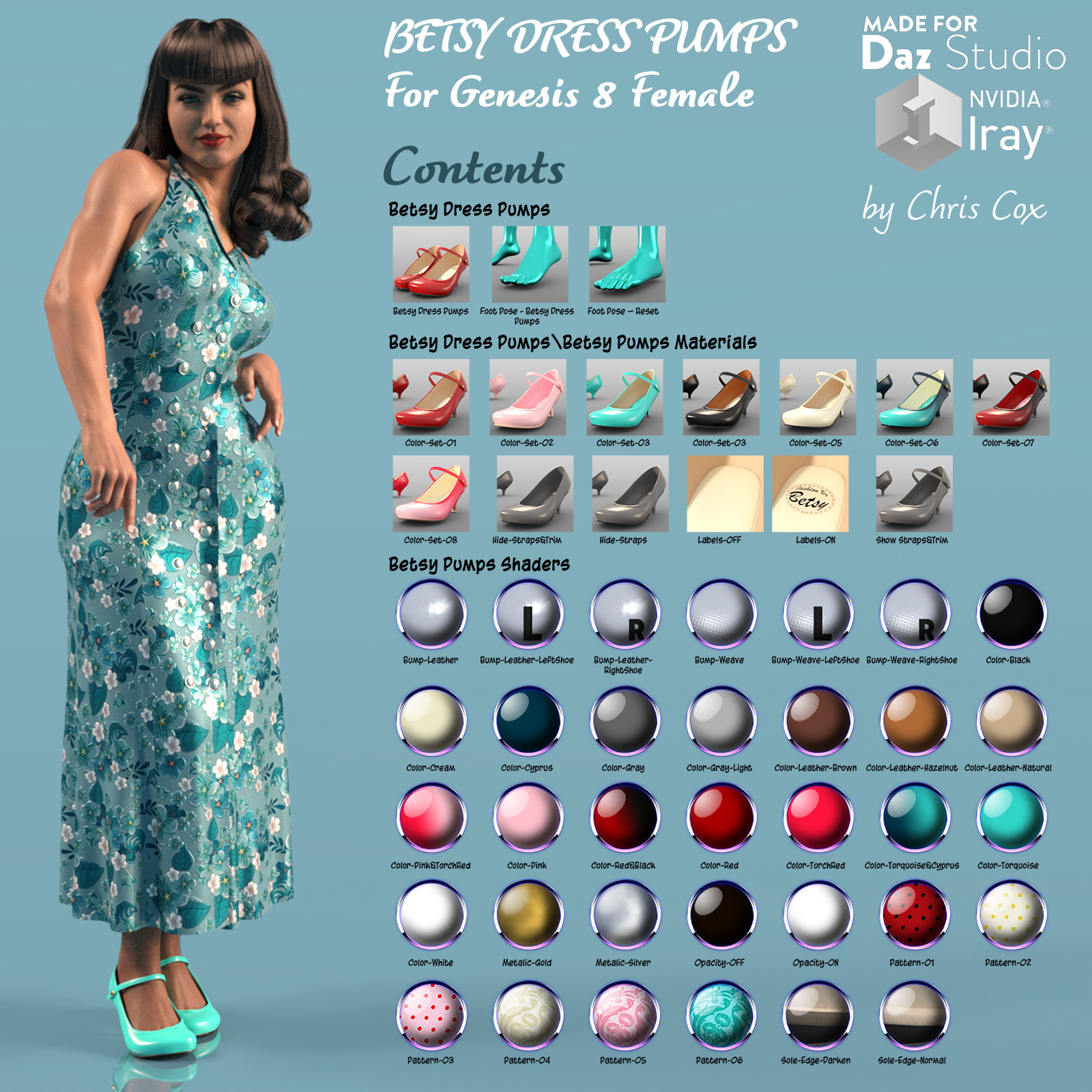 Betsy Dress Pumps for Genesis 8 Female by N/A