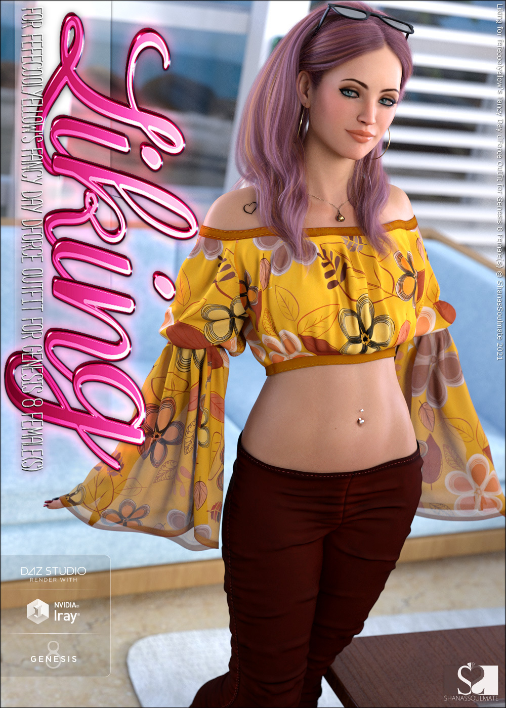 Liking for Fancy Day dForce Outfit for Genesis 8 Females by N/A