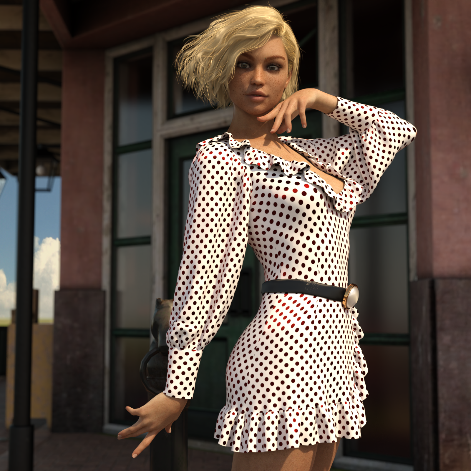 dForce PolkaDot Mini Dress by N/A