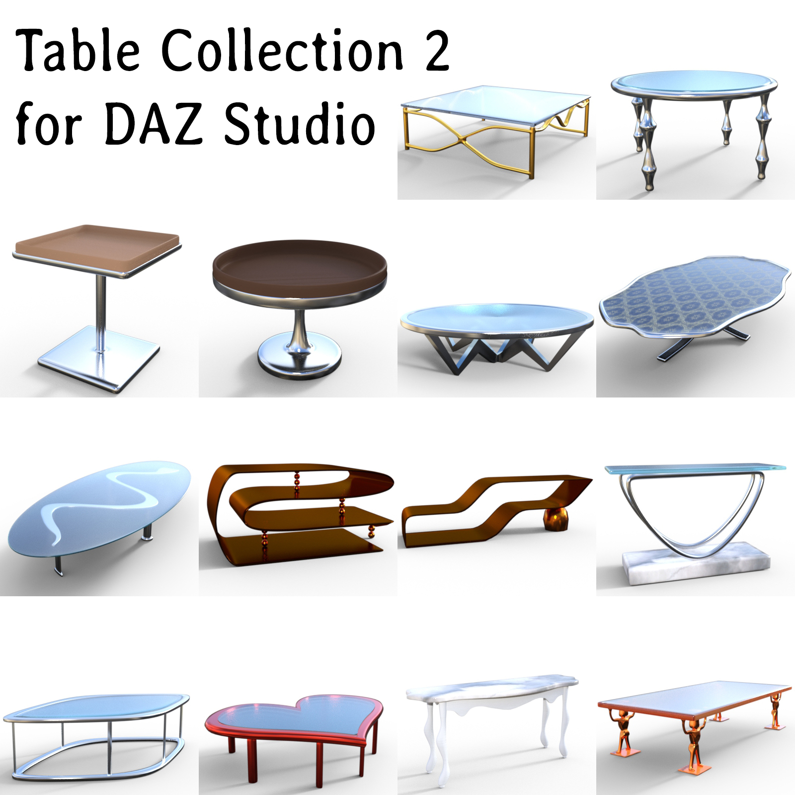 Table Collection 2 for DAZ Studio by N/A