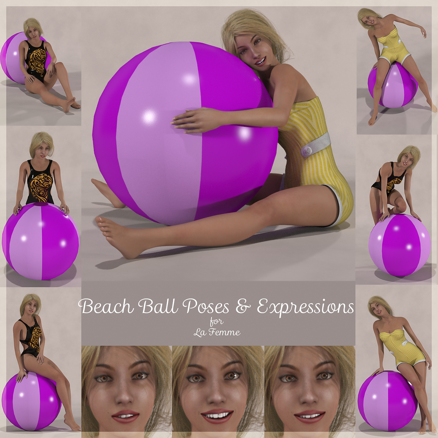 LF BeachBall Poses and Expressions by N/A