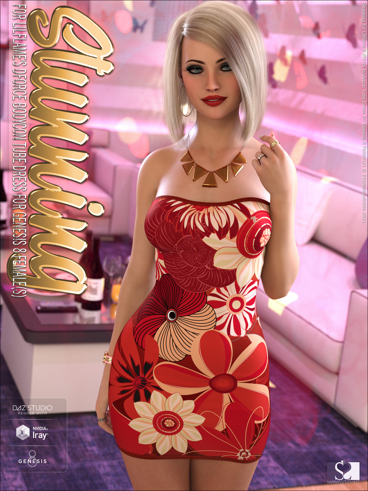 Stunning for dForce Bodycon Tube Dress for Genesis 8 Females by N/A