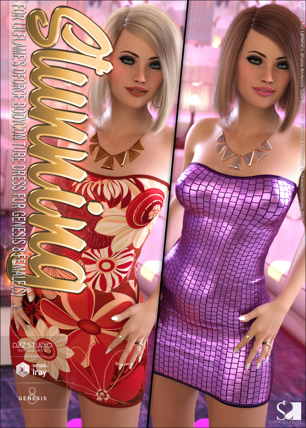 Stunning for dForce Bodycon Tube Dress for Genesis 8 Females by N/A