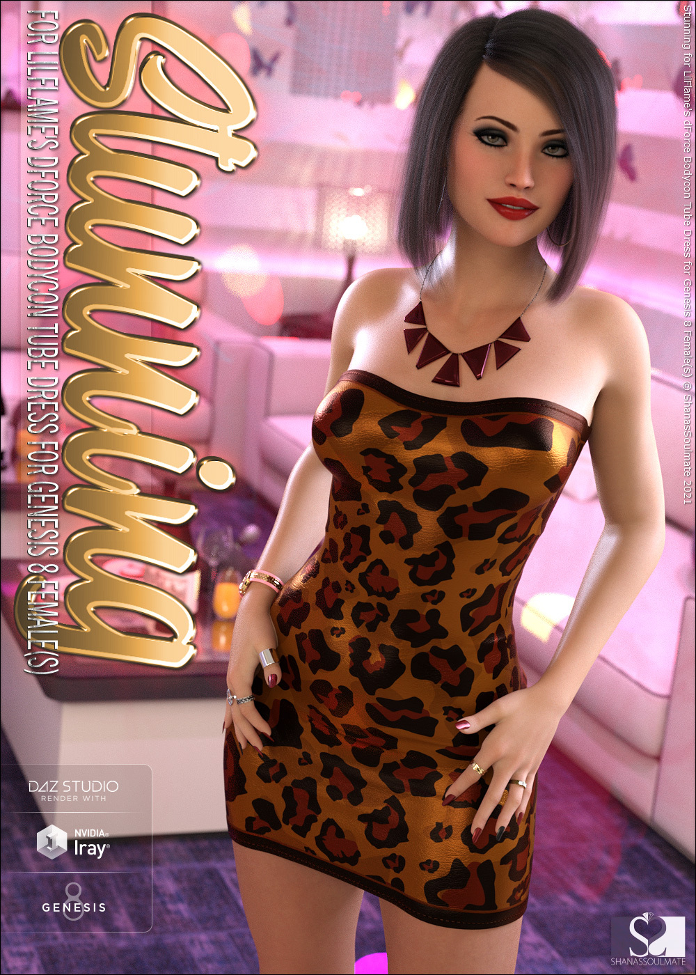 Stunning for dForce Bodycon Tube Dress for Genesis 8 Females by N/A