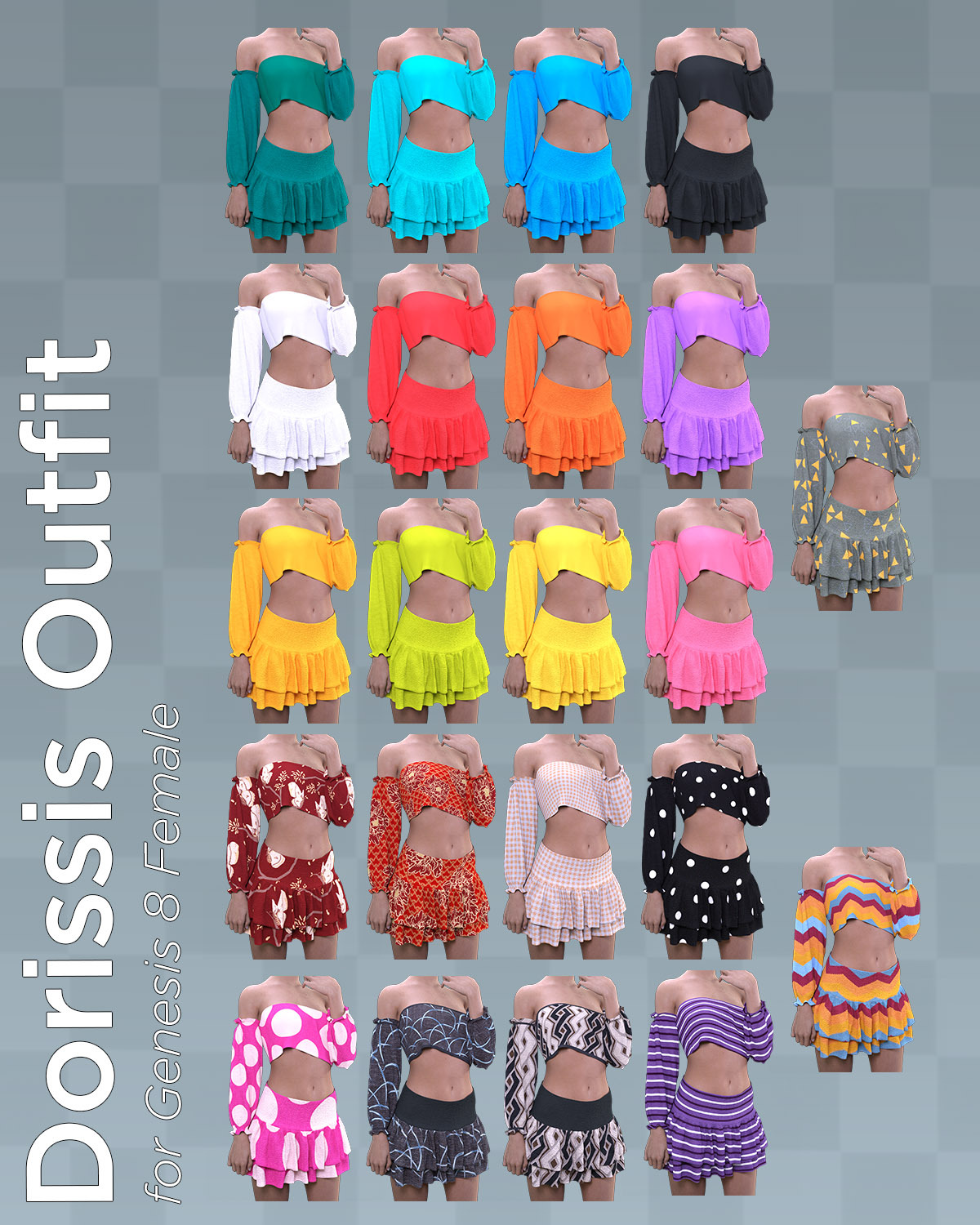 dForce Dorissis Outfit for G8F by N/A