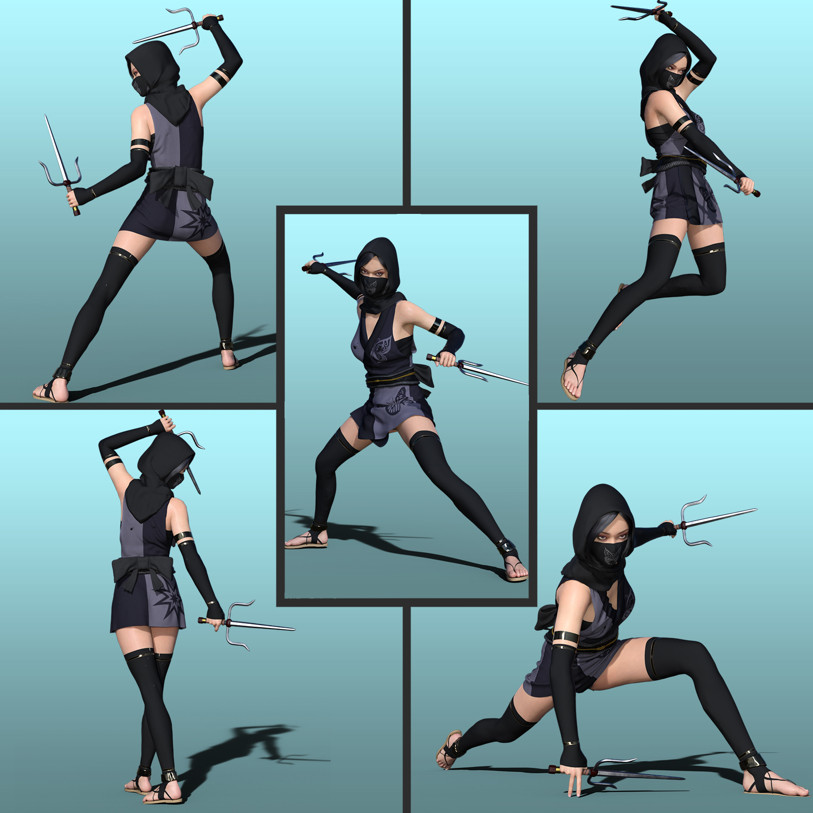 Fantasy Anime Poses X _ Daggers poses for G8F G8M by N/A