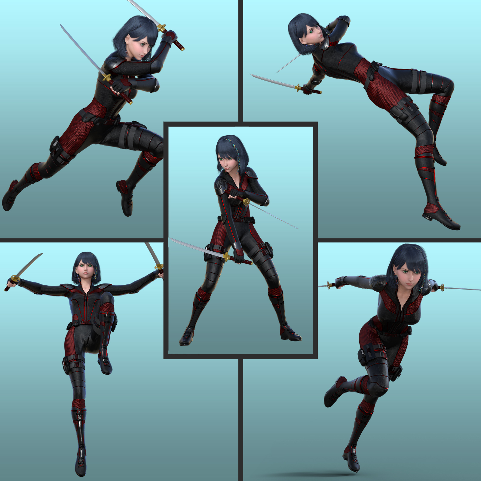 Fantasy Anime Poses X _ Daggers poses for G8F G8M by N/A