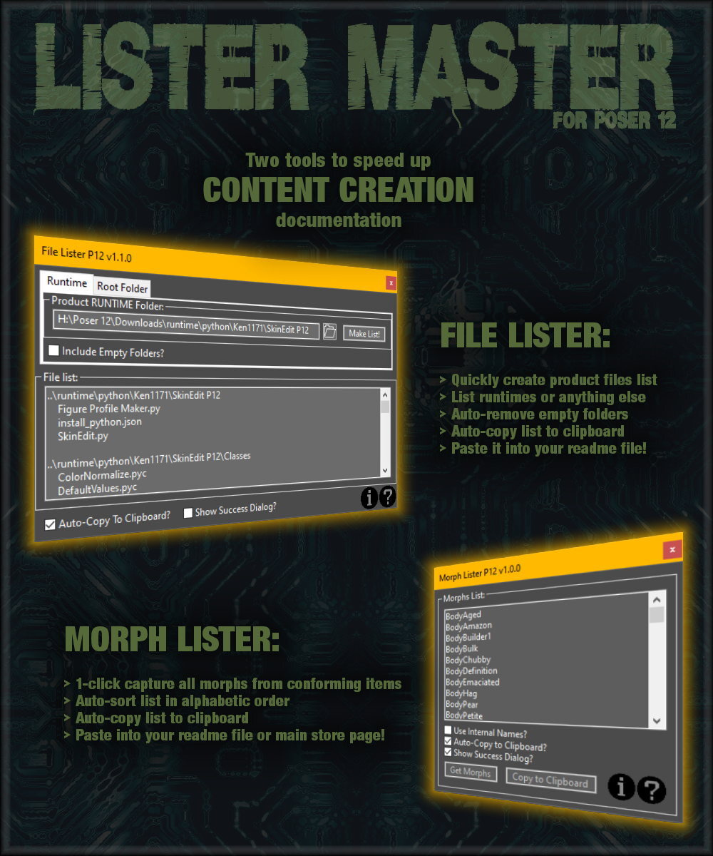Lister Master for Poser 12 by N/A