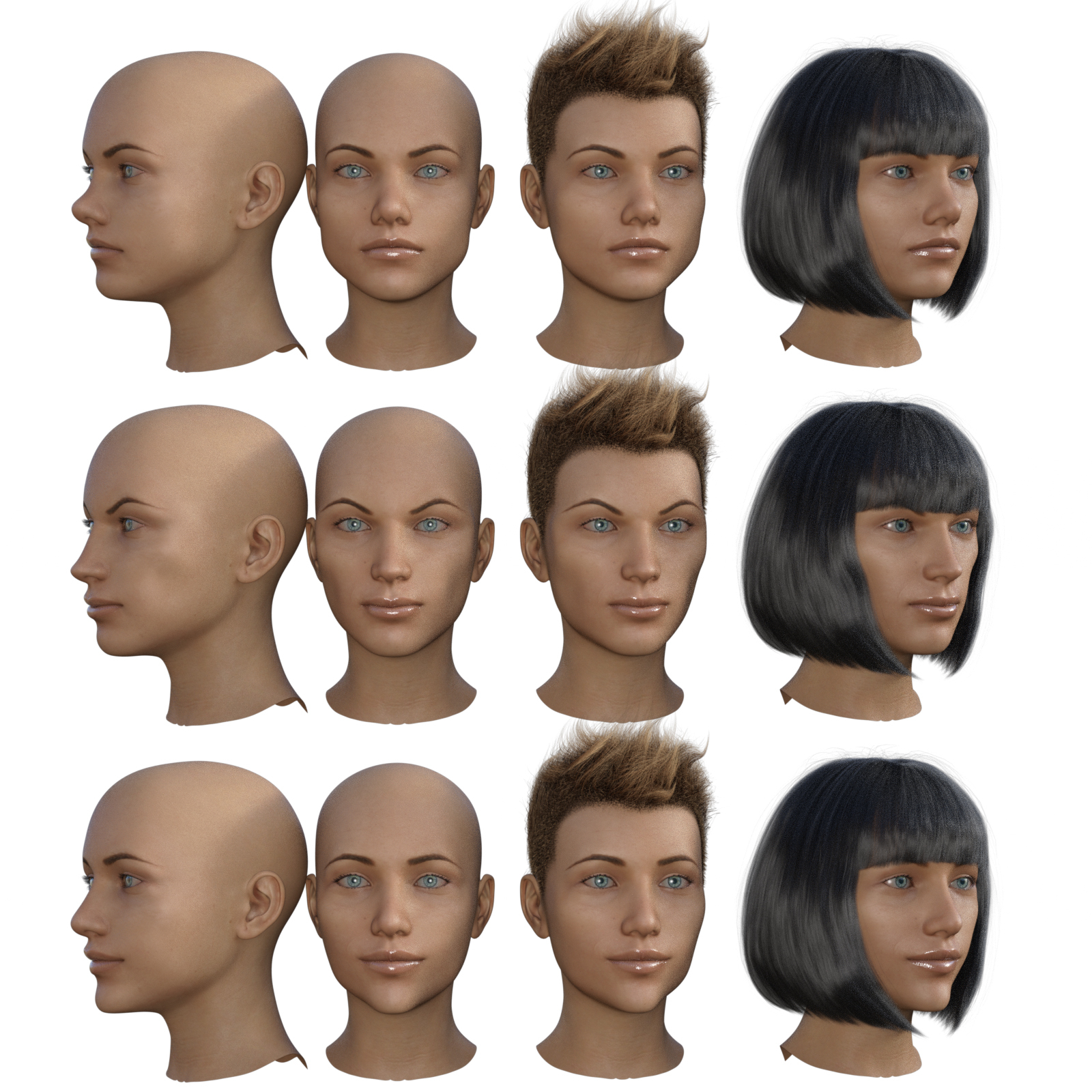 Adult Female Faces Morphs for G8F and G8.1F by N/A