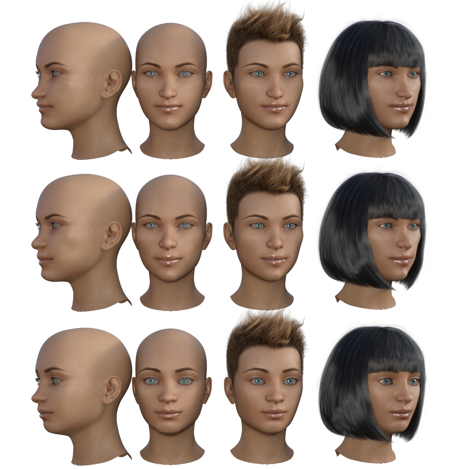 Adult Female Faces Morphs for G8F and G8.1F by N/A