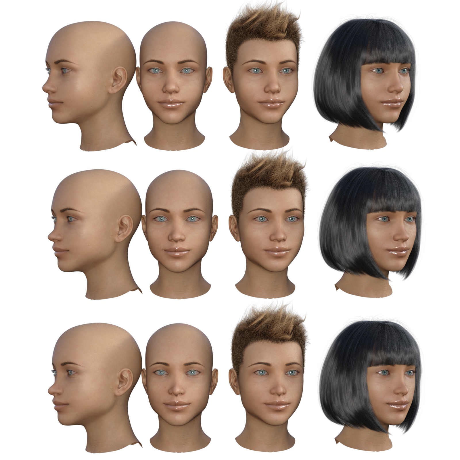 Teen Female Faces Morphs for G8F and G8.1F by N/A