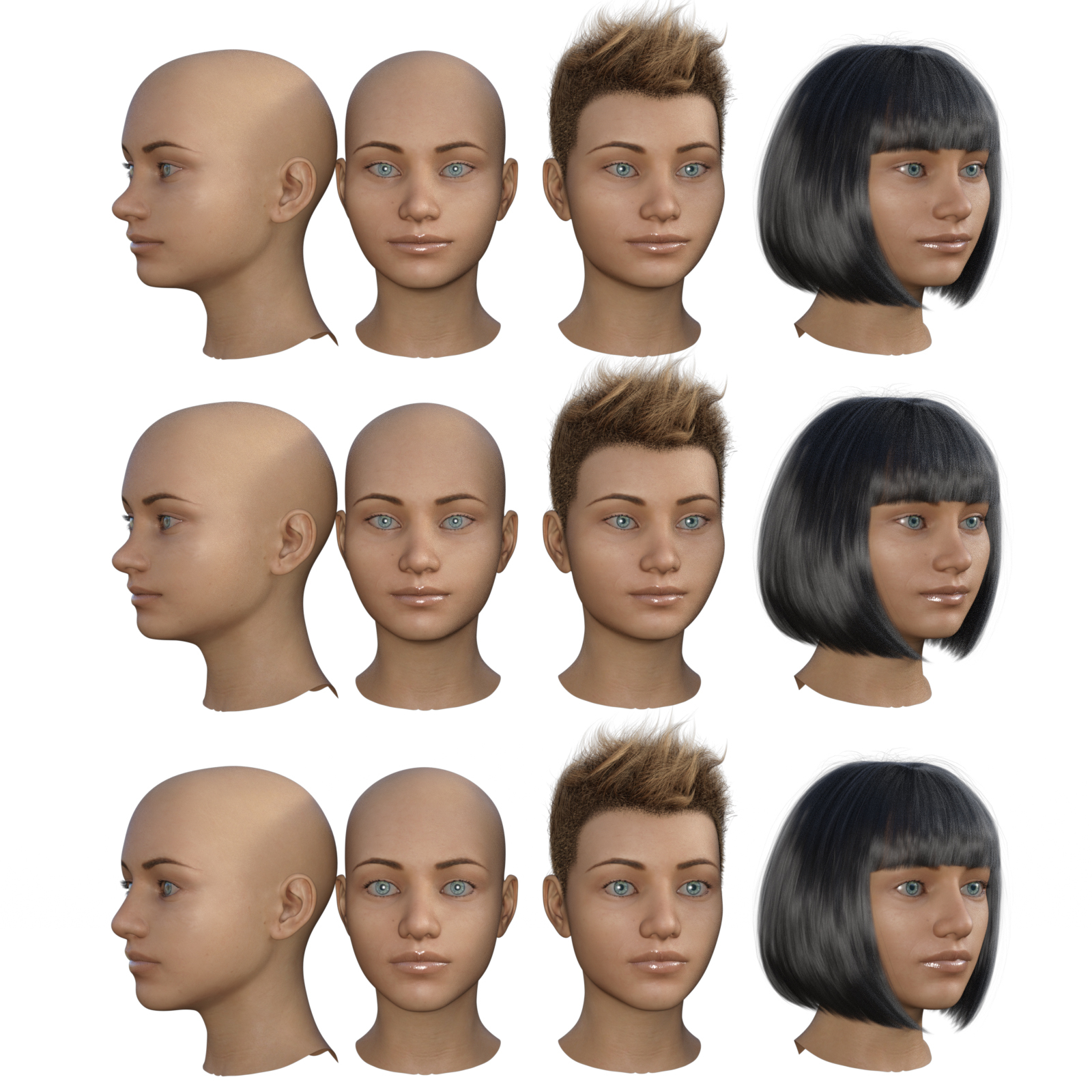 Teen Female Faces Morphs for G8F and G8.1F by N/A