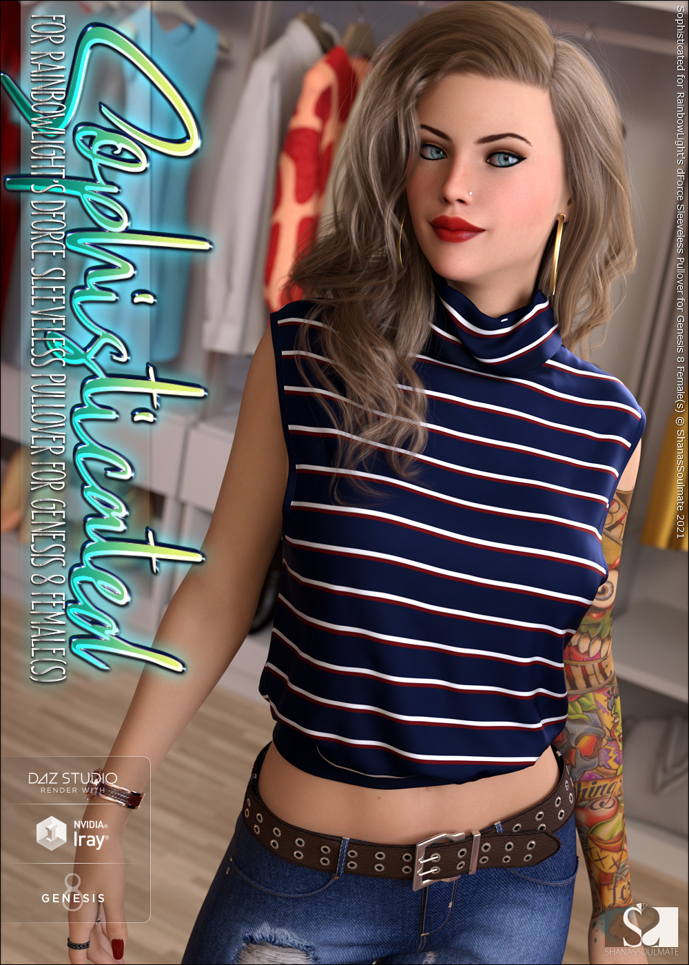 Sophisticated for dForce Sleeveless Pullover for Genesis 8 Female by N/A