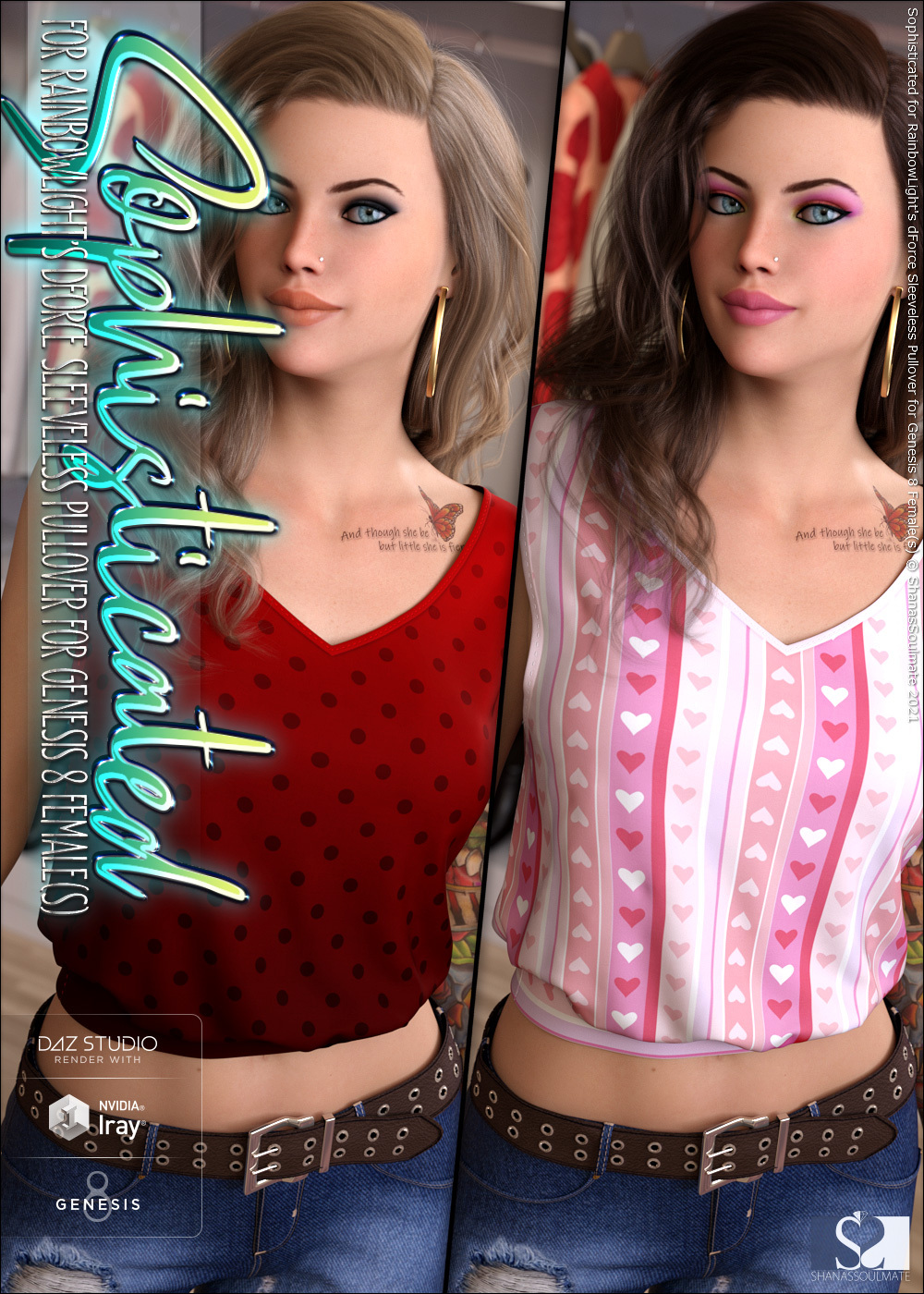 Sophisticated for dForce Sleeveless Pullover for Genesis 8 Female by N/A
