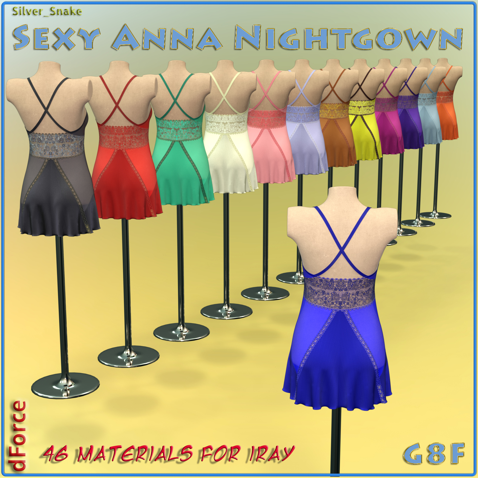 dForce Sexy Anna Nightgown for G8F and G8.1F by N/A