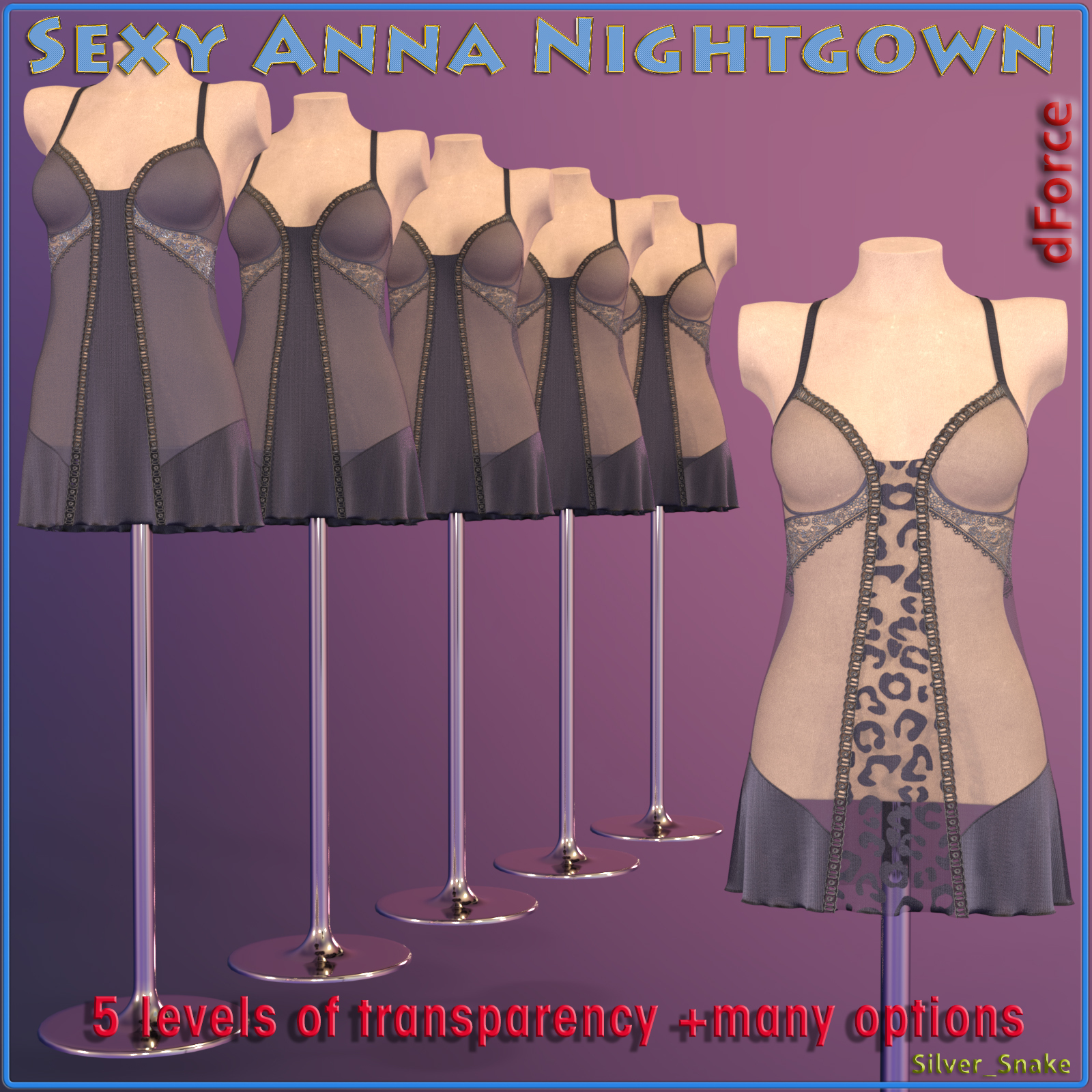 dForce Sexy Anna Nightgown for G8F and G8.1F by N/A