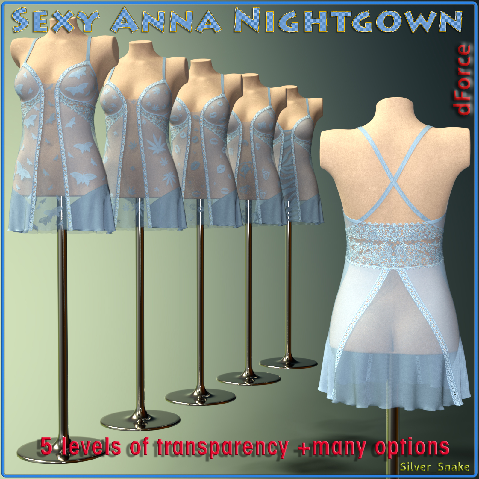 dForce Sexy Anna Nightgown for G8F and G8.1F by N/A
