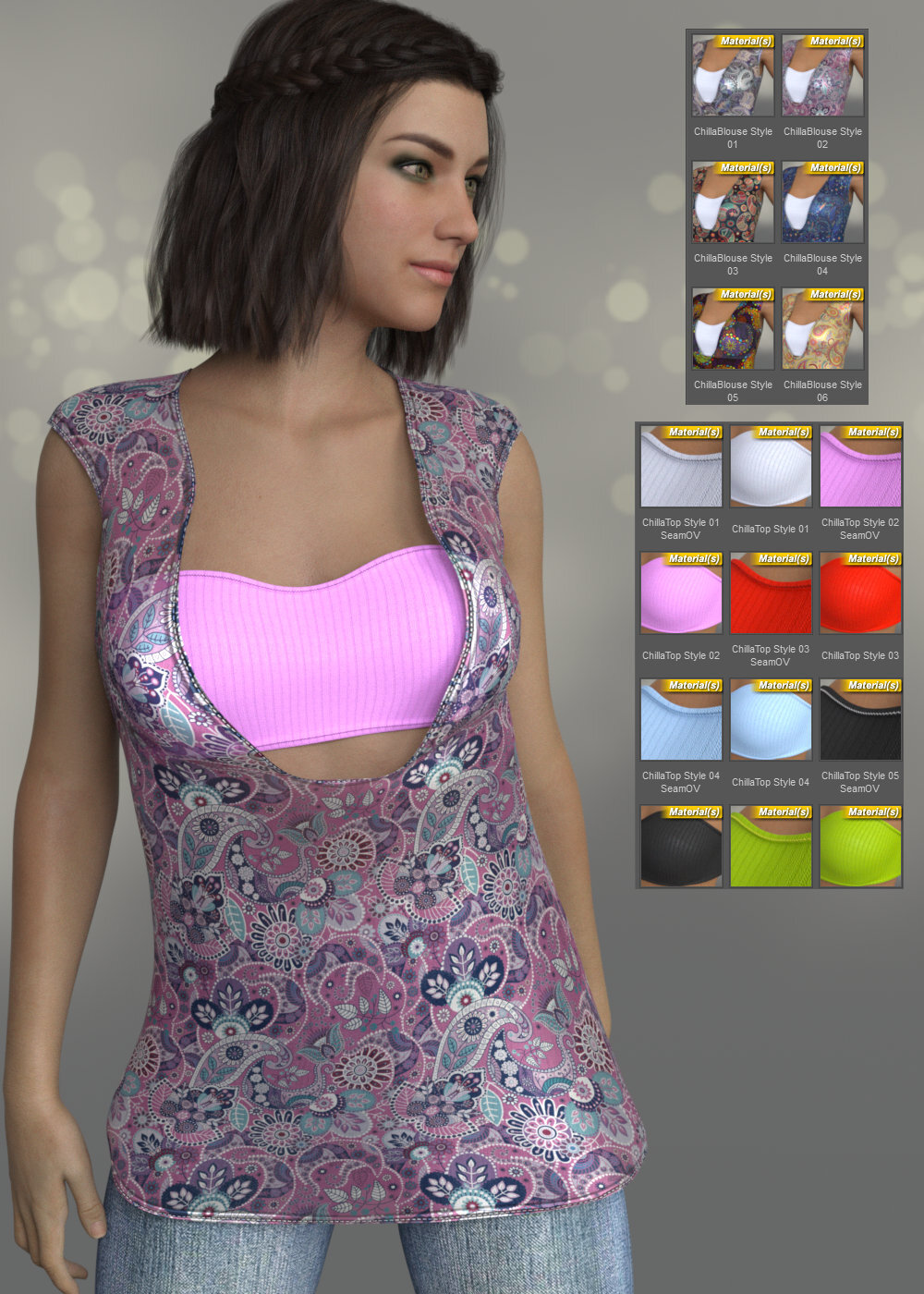 Chilla Top Set for Genesis 8 Female by N/A