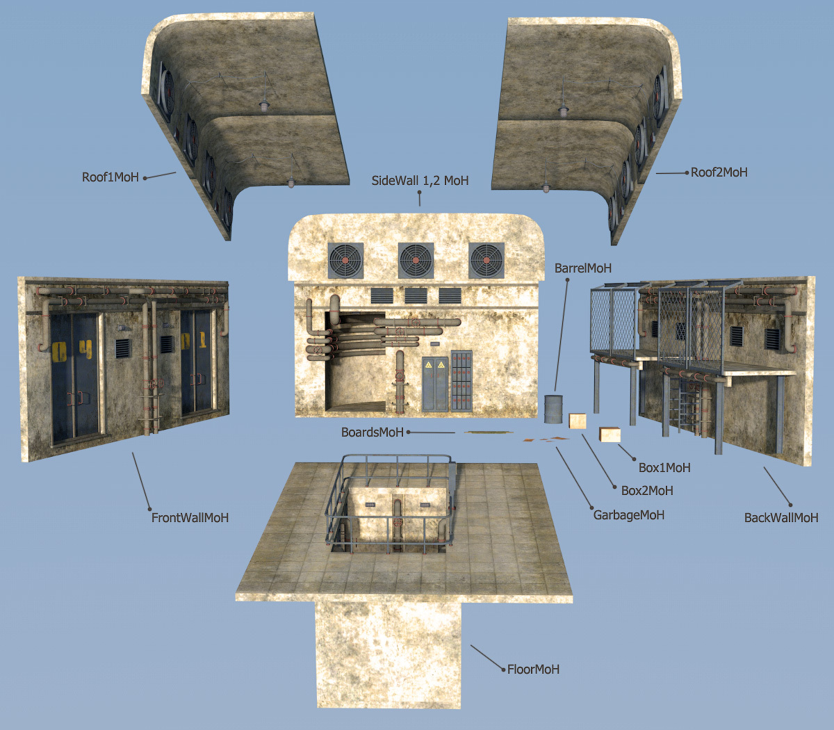 Sci-Fi Modular Hangar for Daz Studio by N/A