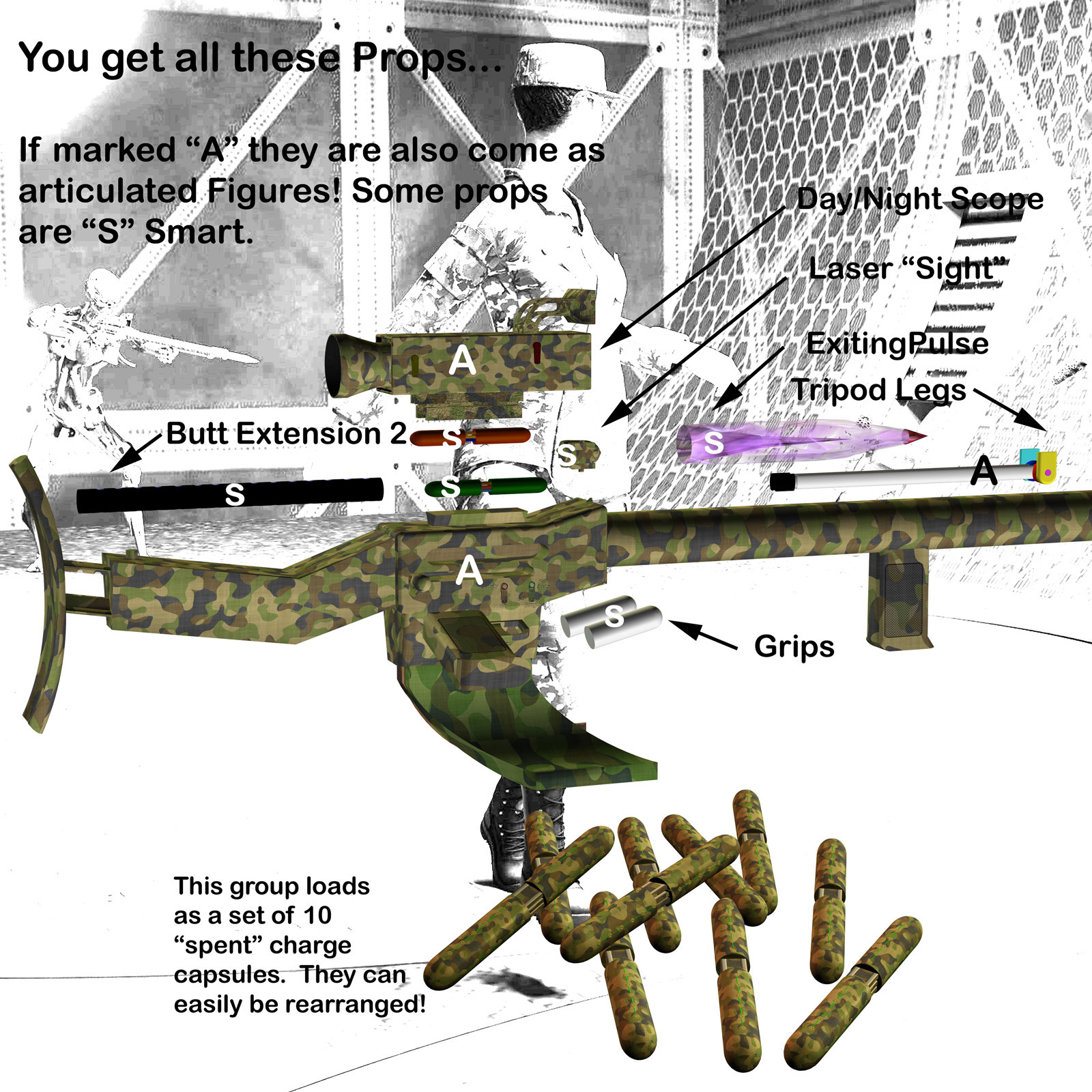 AtoZ Pulse Rifle 1 Poser Weapons III v1 by N/A