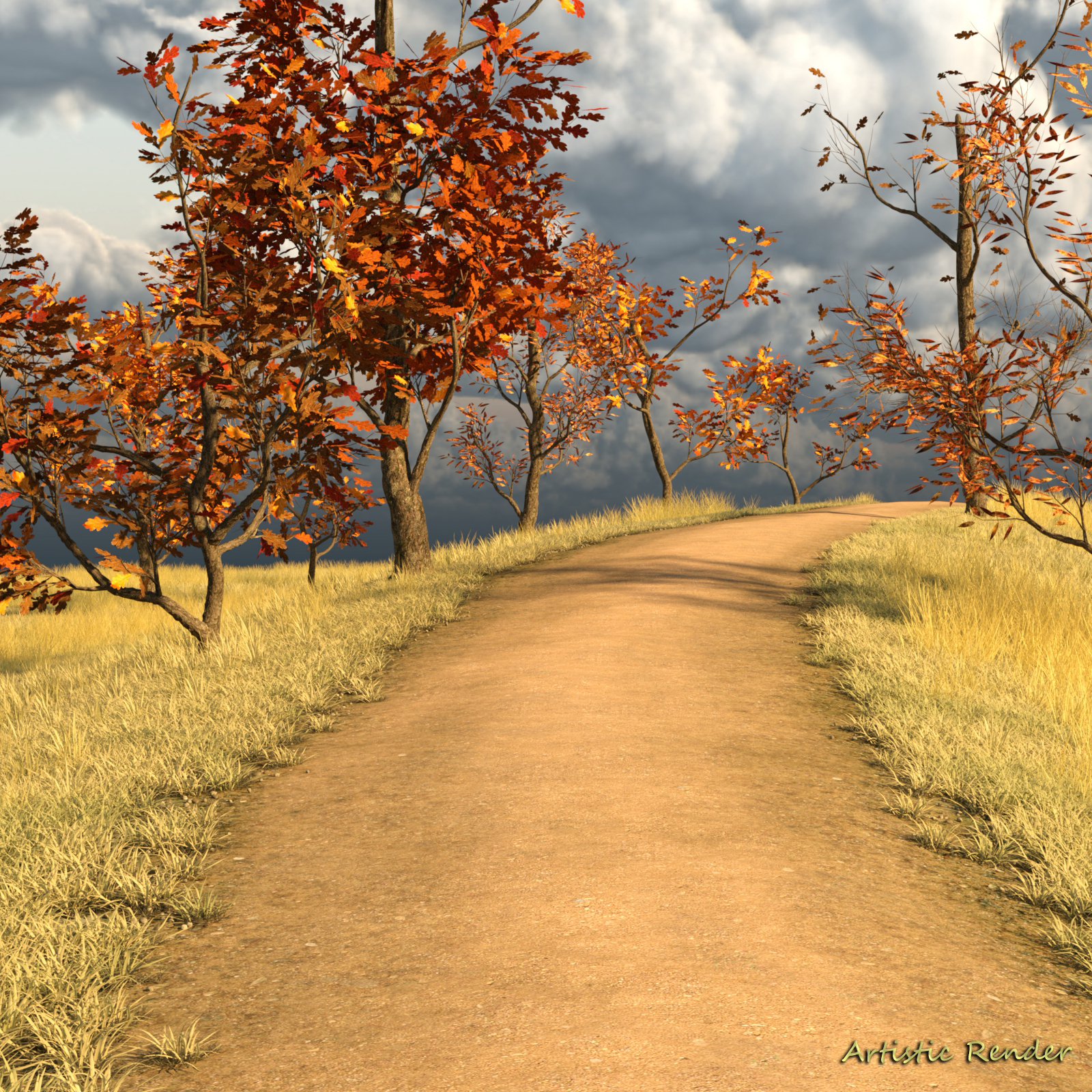 Fall Trees and Leaf Litter Props for Daz Studio Iray by N/A