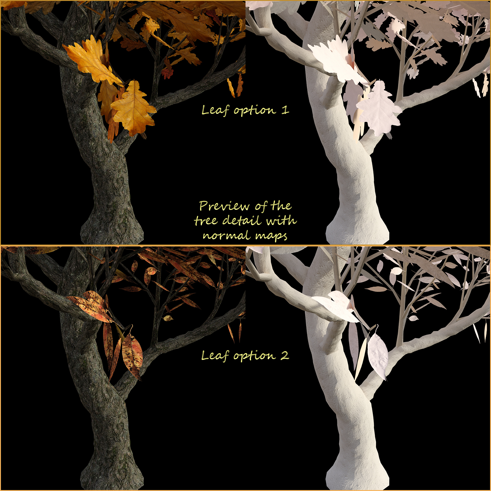 Fall Trees and Leaf Litter Props for Daz Studio Iray by N/A