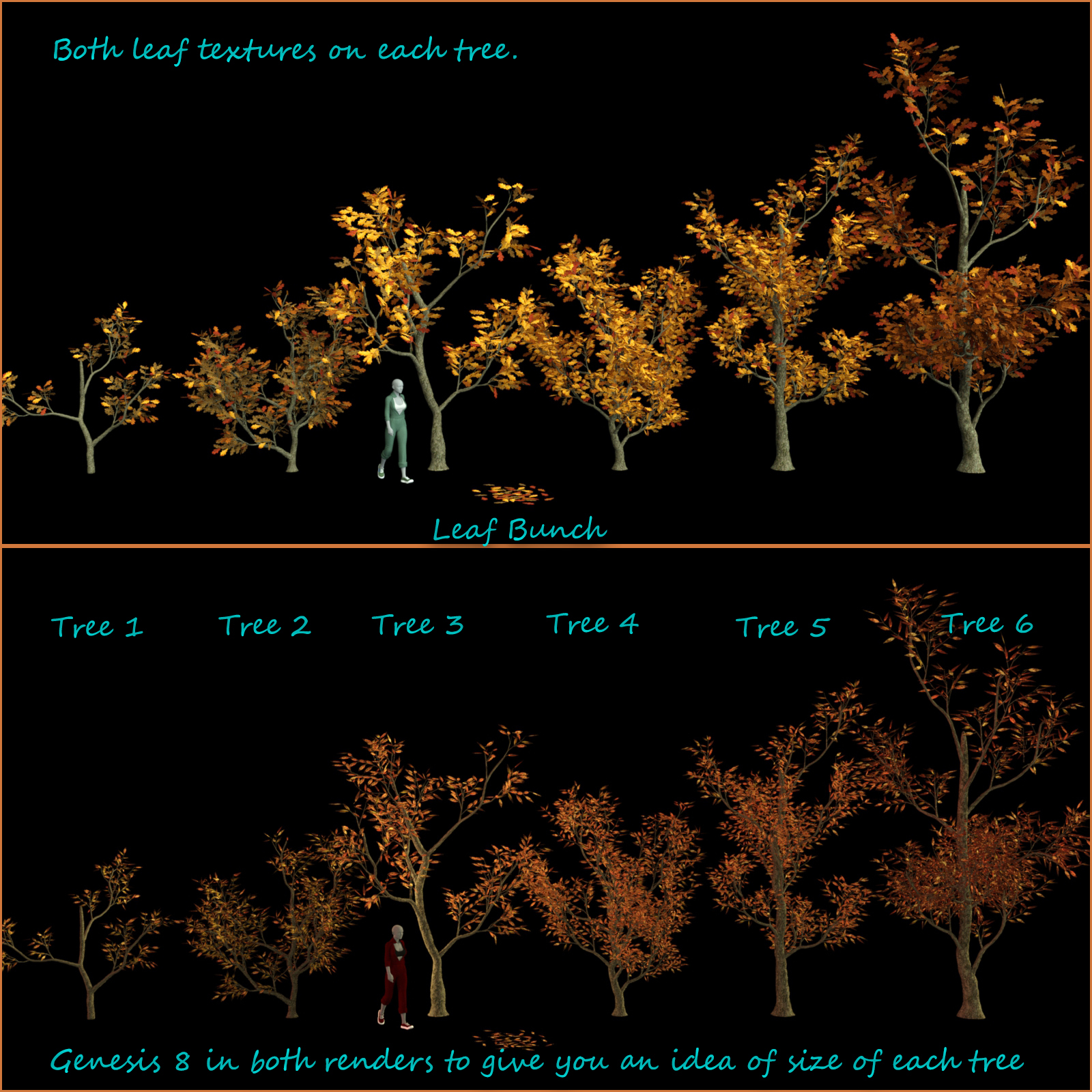 Fall Trees and Leaf Litter Props for Daz Studio Iray by N/A