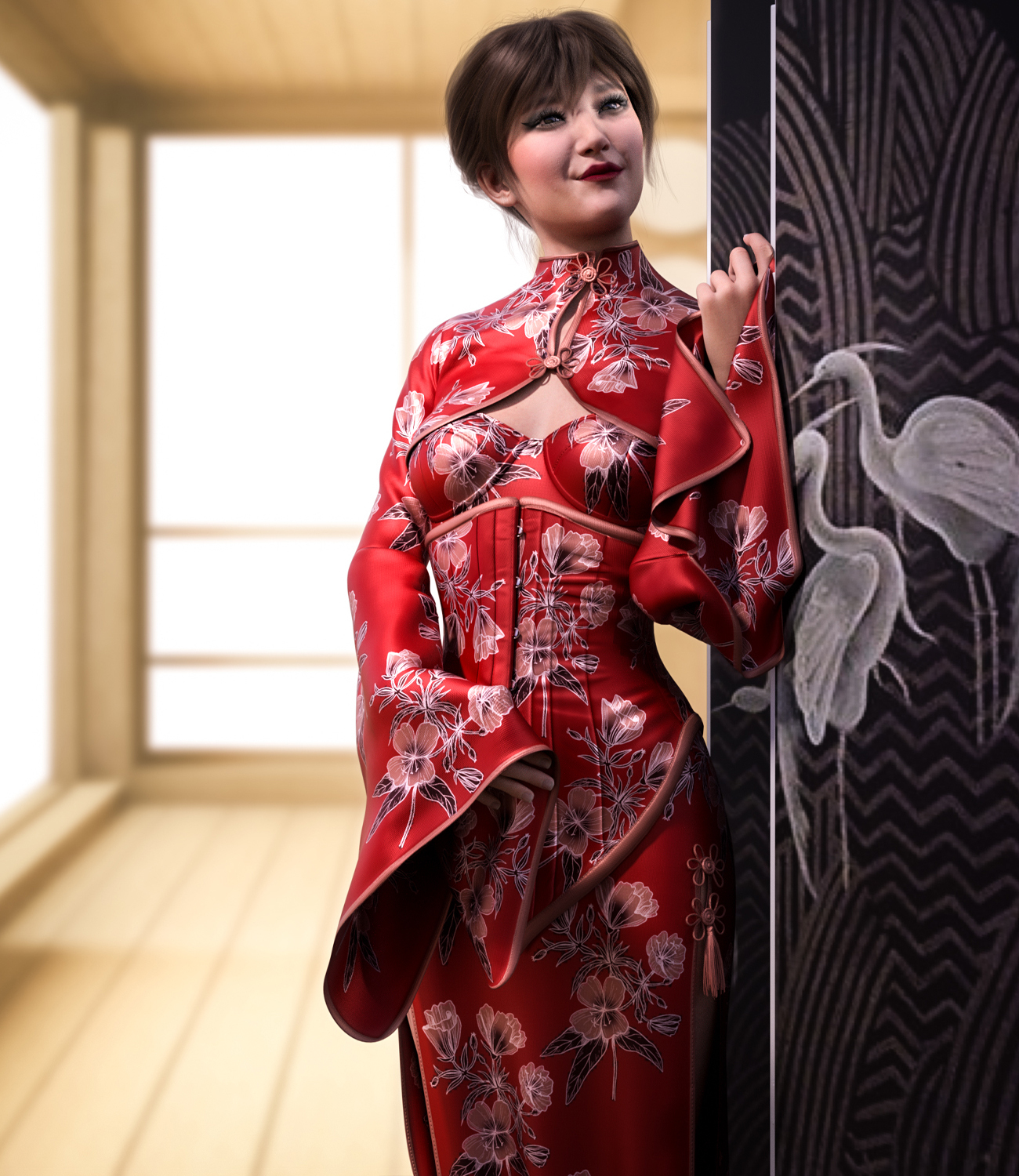 Midnight Kimono dforce outfit for Genesis 8 & 8.1 Female(s) by N/A