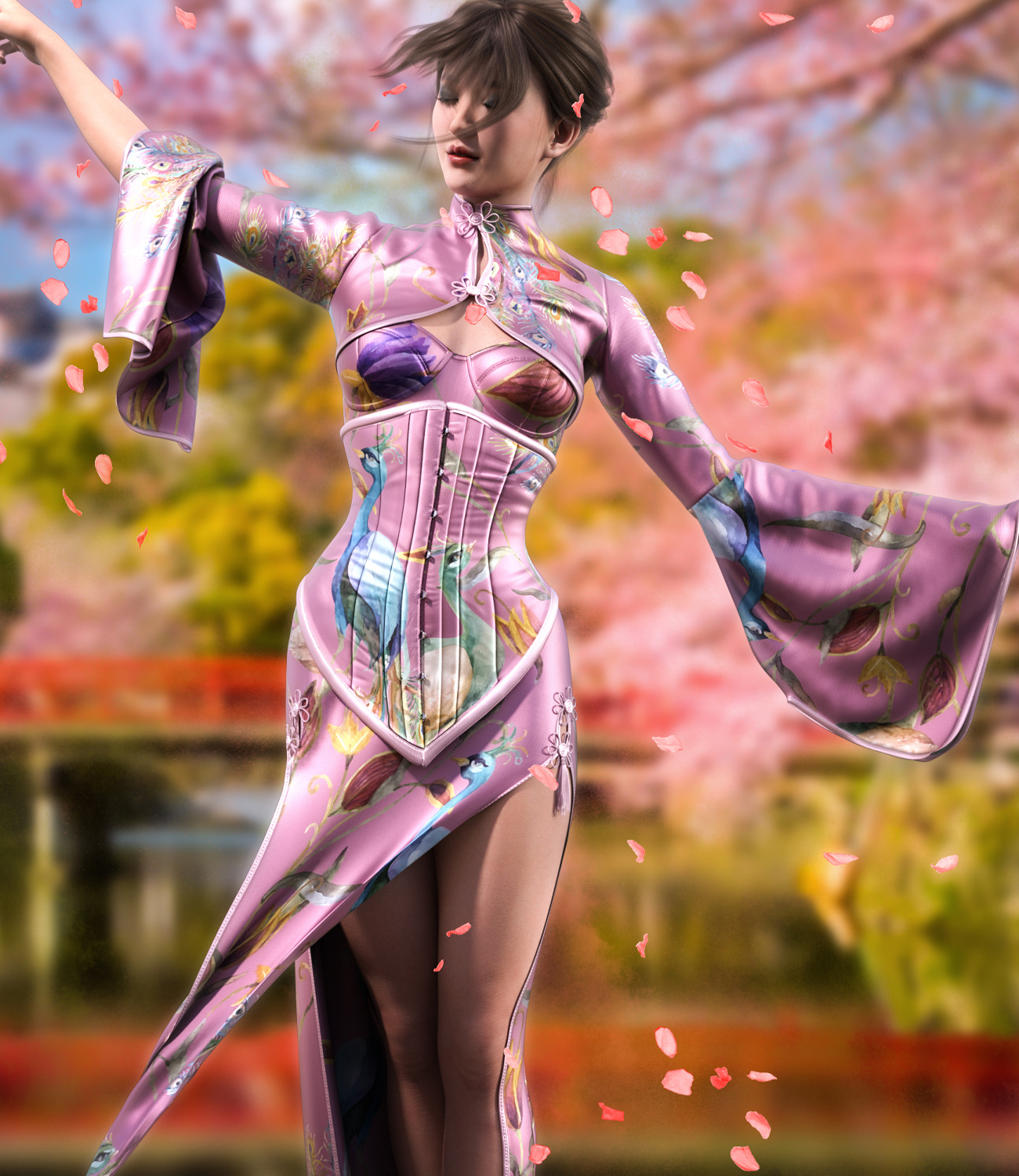 Midnight Kimono dforce outfit for Genesis 8 & 8.1 Female(s) by N/A
