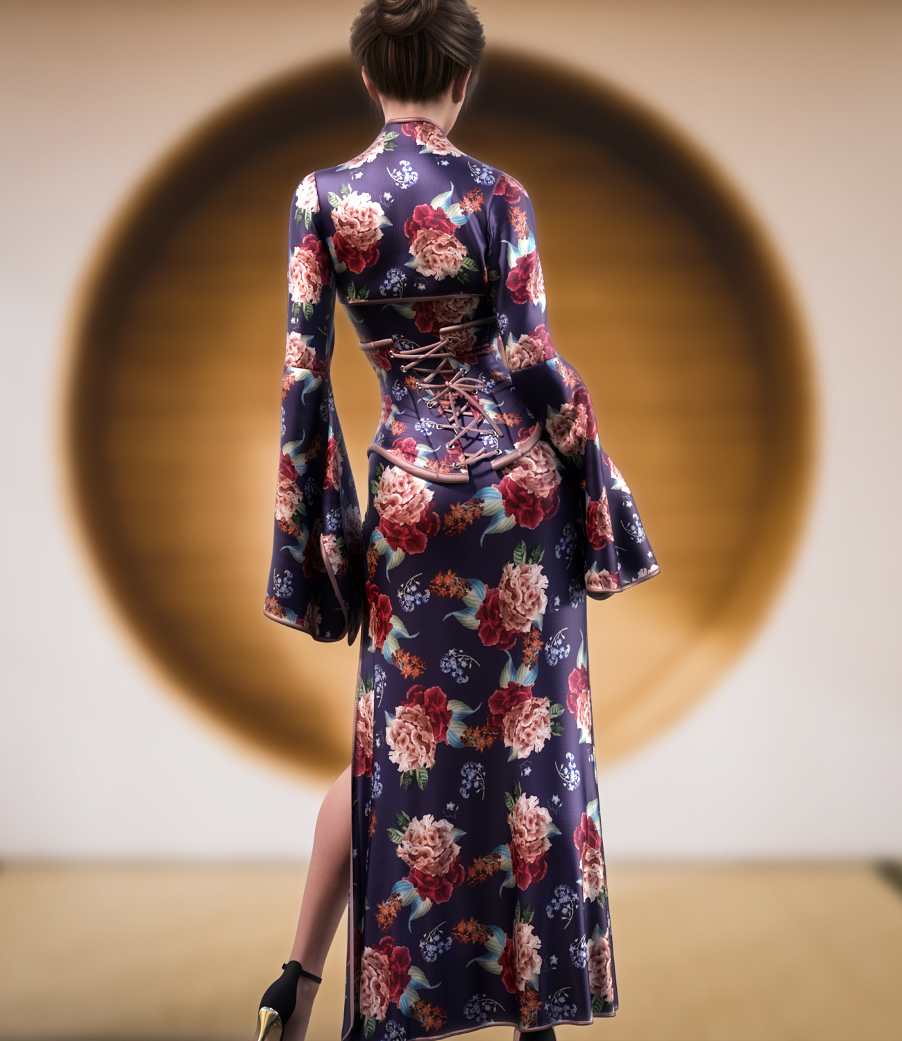 Midnight Kimono dforce outfit for Genesis 8 & 8.1 Female(s) by N/A