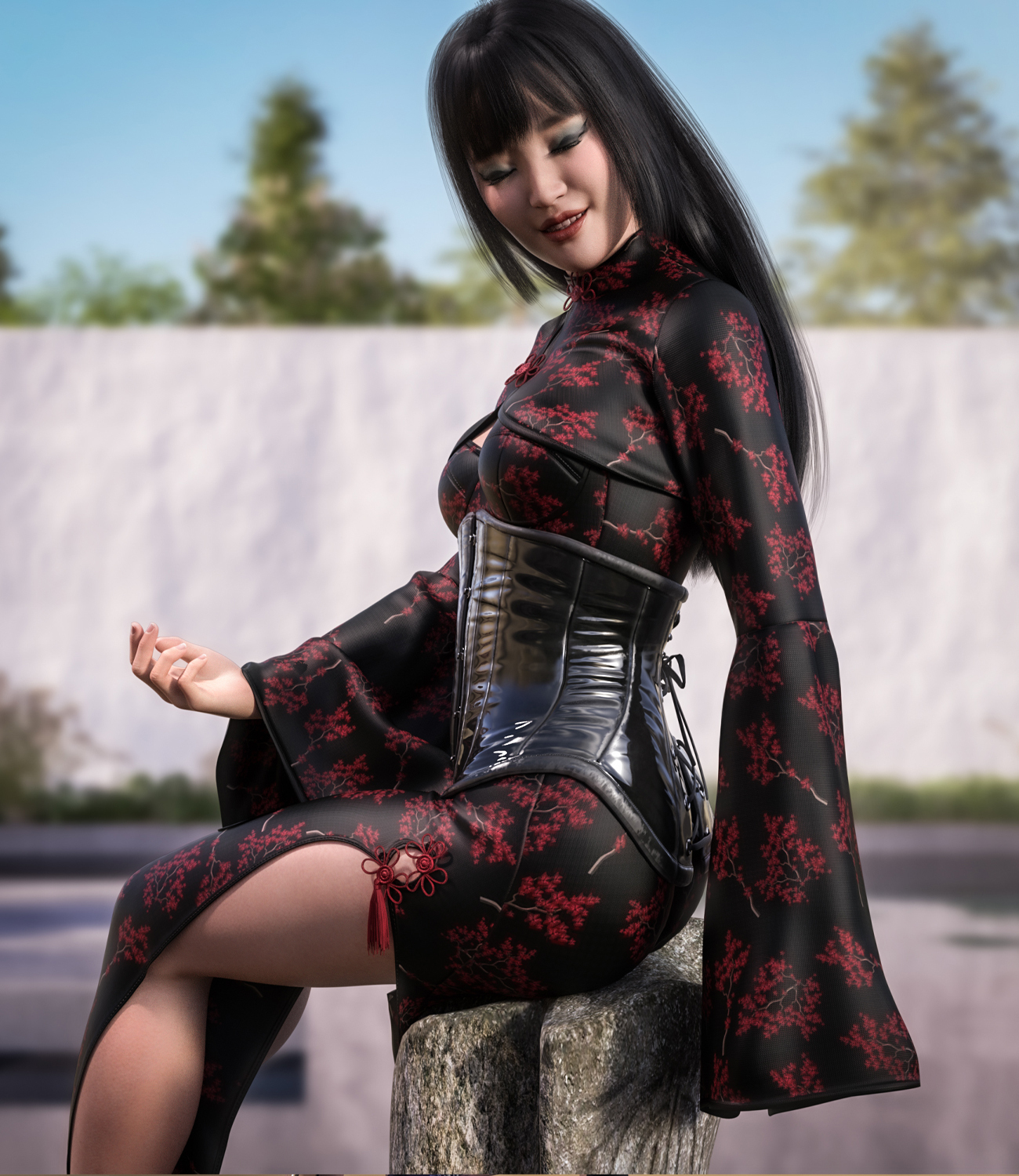 Midnight Kimono dforce outfit for Genesis 8 & 8.1 Female(s) by N/A