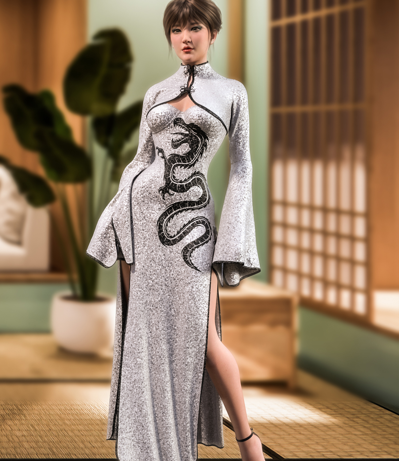 Midnight Kimono dforce outfit for Genesis 8 & 8.1 Female(s) by N/A