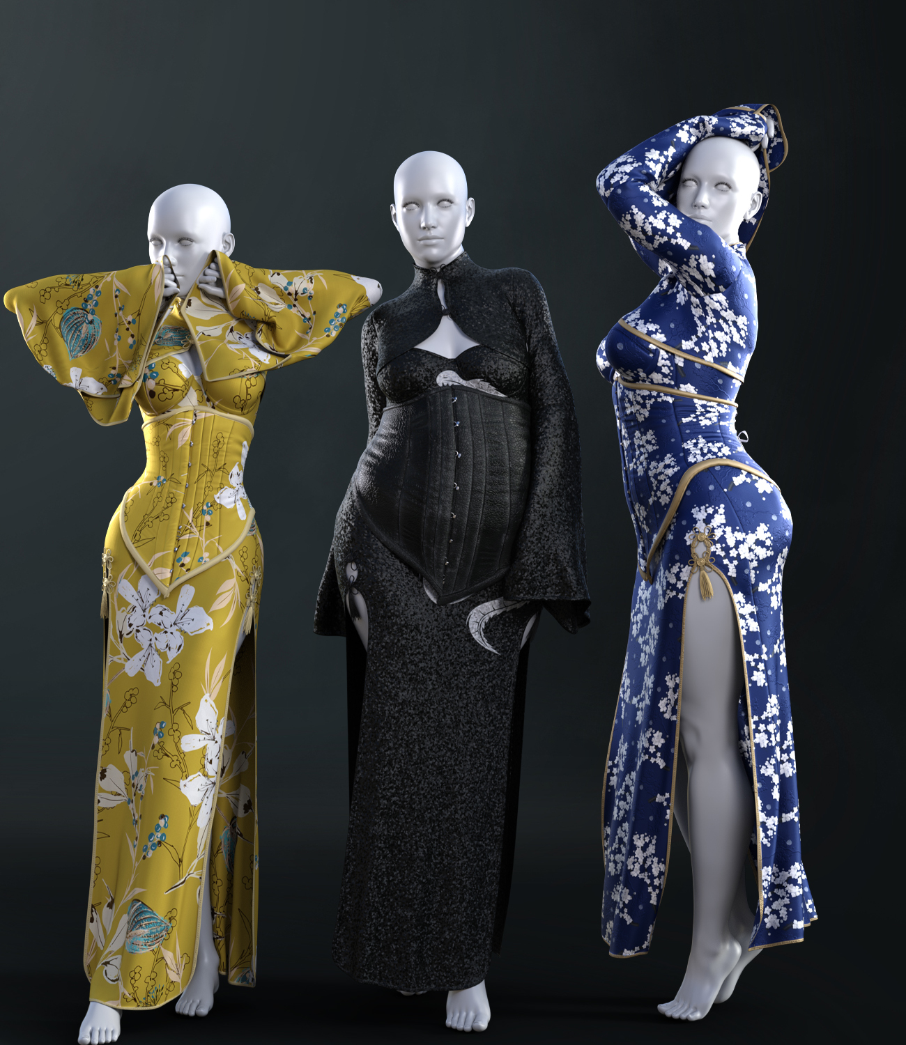 Midnight Kimono dforce outfit for Genesis 8 & 8.1 Female(s) by N/A