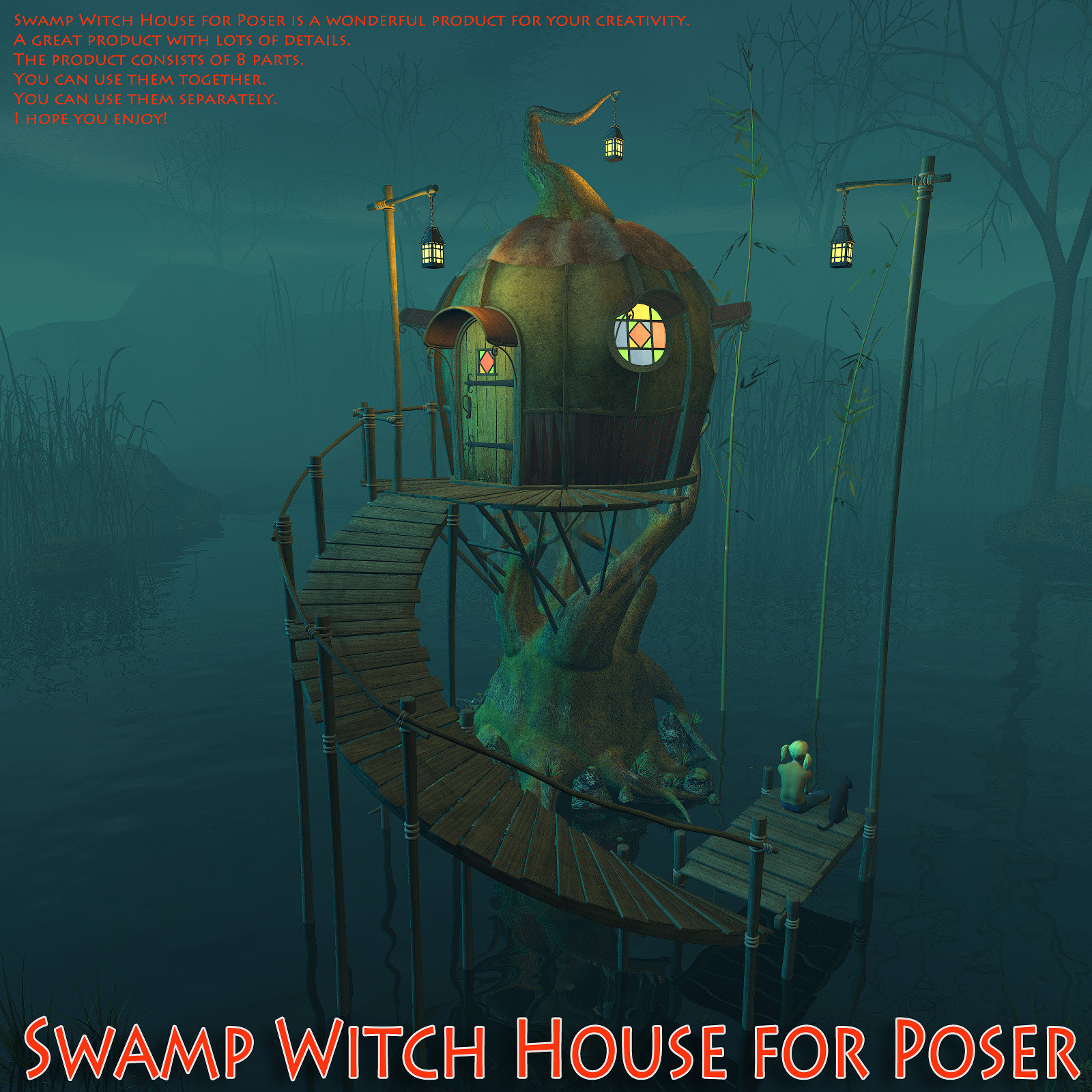 Swamp Witch House for Poser by N/A