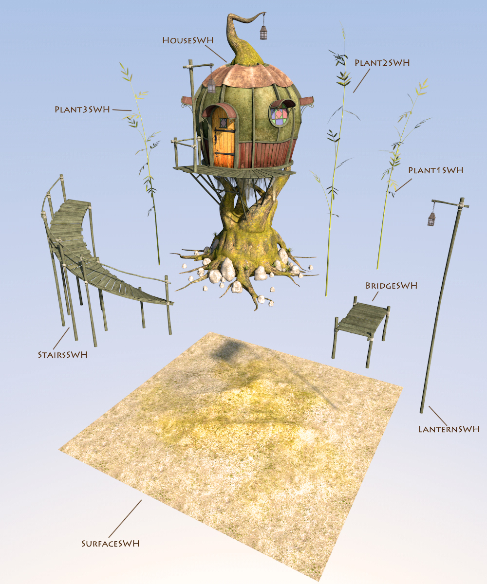 Swamp Witch House for Poser by N/A