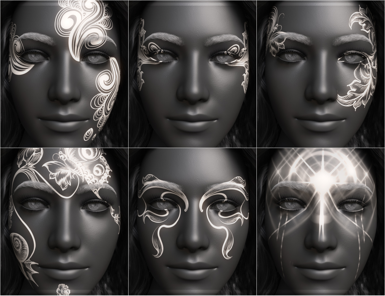 Art Deco Masks for Genesis 8 & Genesis 8.1 by N/A