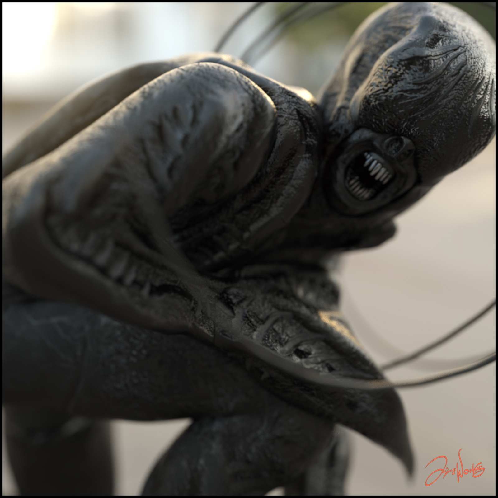 Black Monster Xenomorph Character and Clothing for Genesis 8 Male by N/A