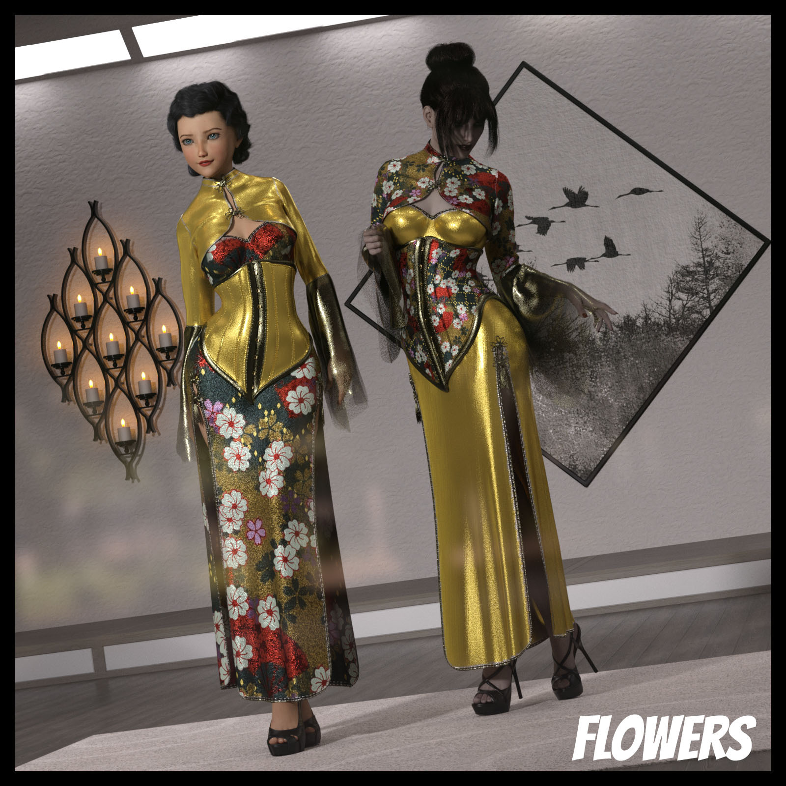 Resurrection for FefeCoolYellow's dForce Midnight Kimono for G8F by N/A